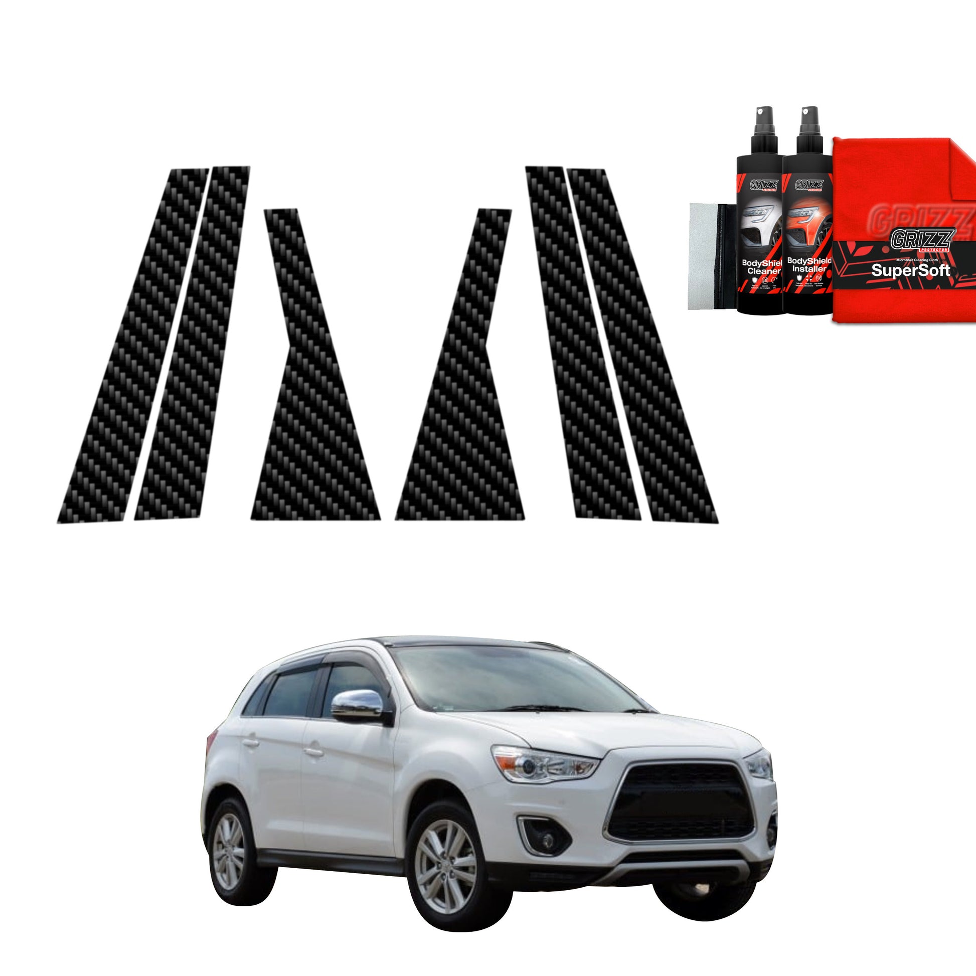 6in1 Carbon film for pillars for Mitsubishi ASX (2010-2019)