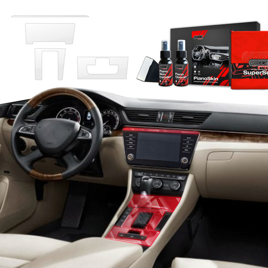 4in1 Grizz apsauginė vidinė plėvelė Skoda Superb 3 (2015-2024) Skaidrus PianoSkin