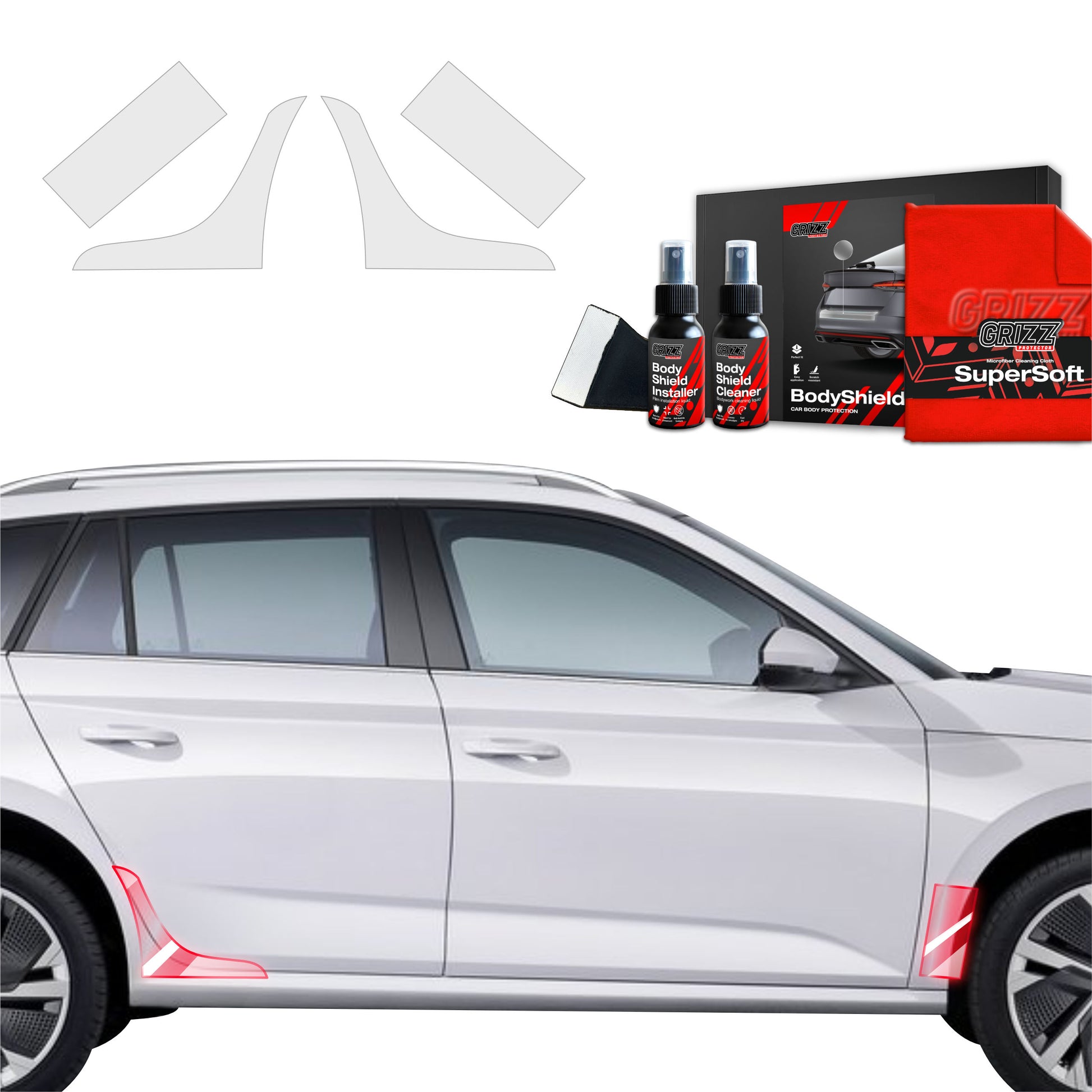 4in1 Apsauginė plėvelė ratų arkų apsaugai Skoda Kamiq (2024-2025)