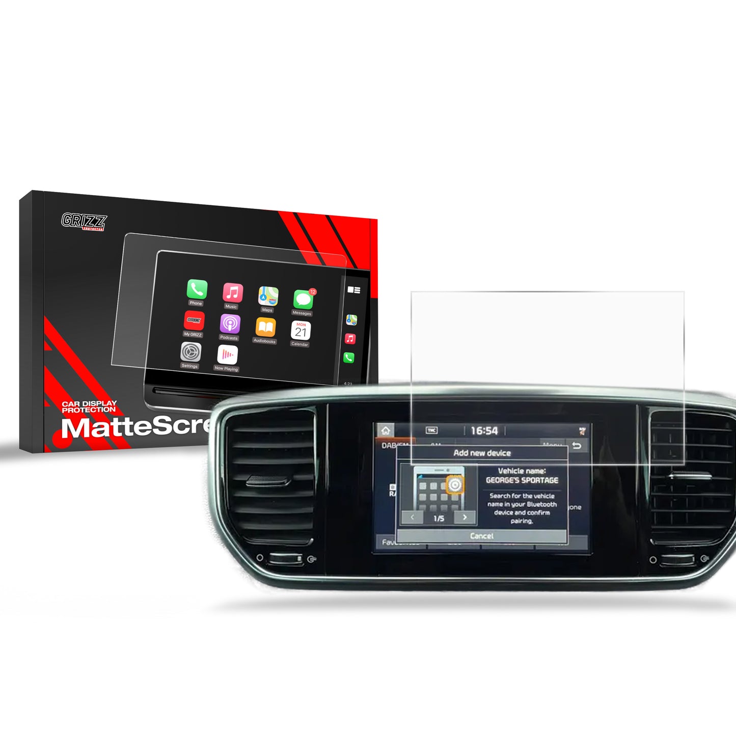 Anti-fingerprint screen film Kia Sportage 4 7" (2018-2021) Matte Grizz