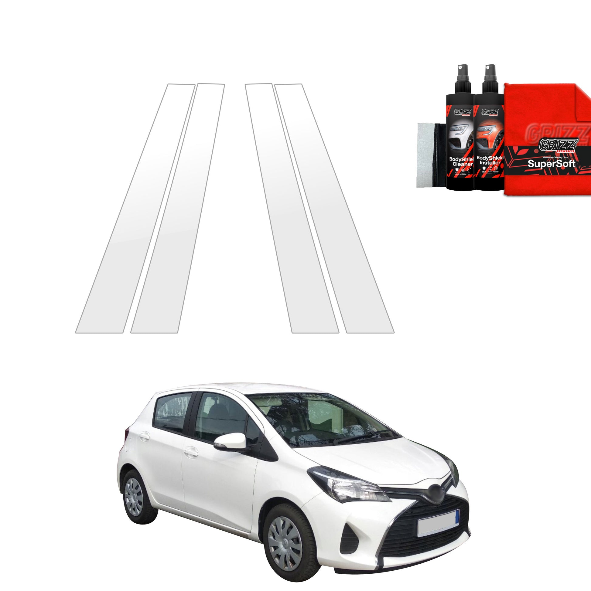 4in1 Apsauginė plėvelė statramsčiams Toyota Yaris (2011-2016)