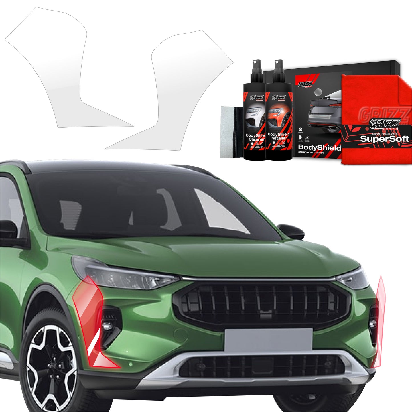 2in1 Protective film for the side of the bumper for  Ford Kuga Active Facelift (2024-2025)