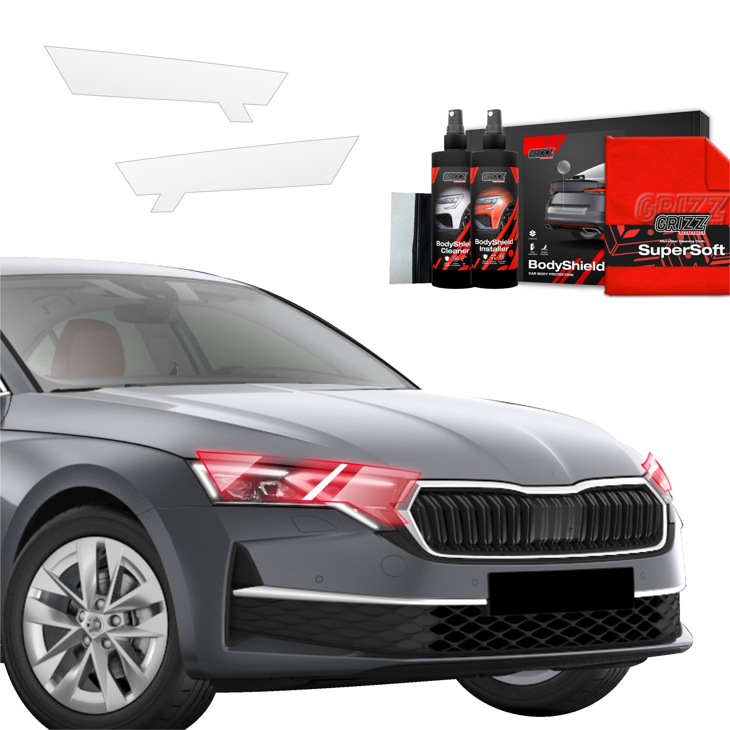 2in1 Protective film for lights for Skoda Octavia 4 Hatchback Facelifting (2024-2025)
