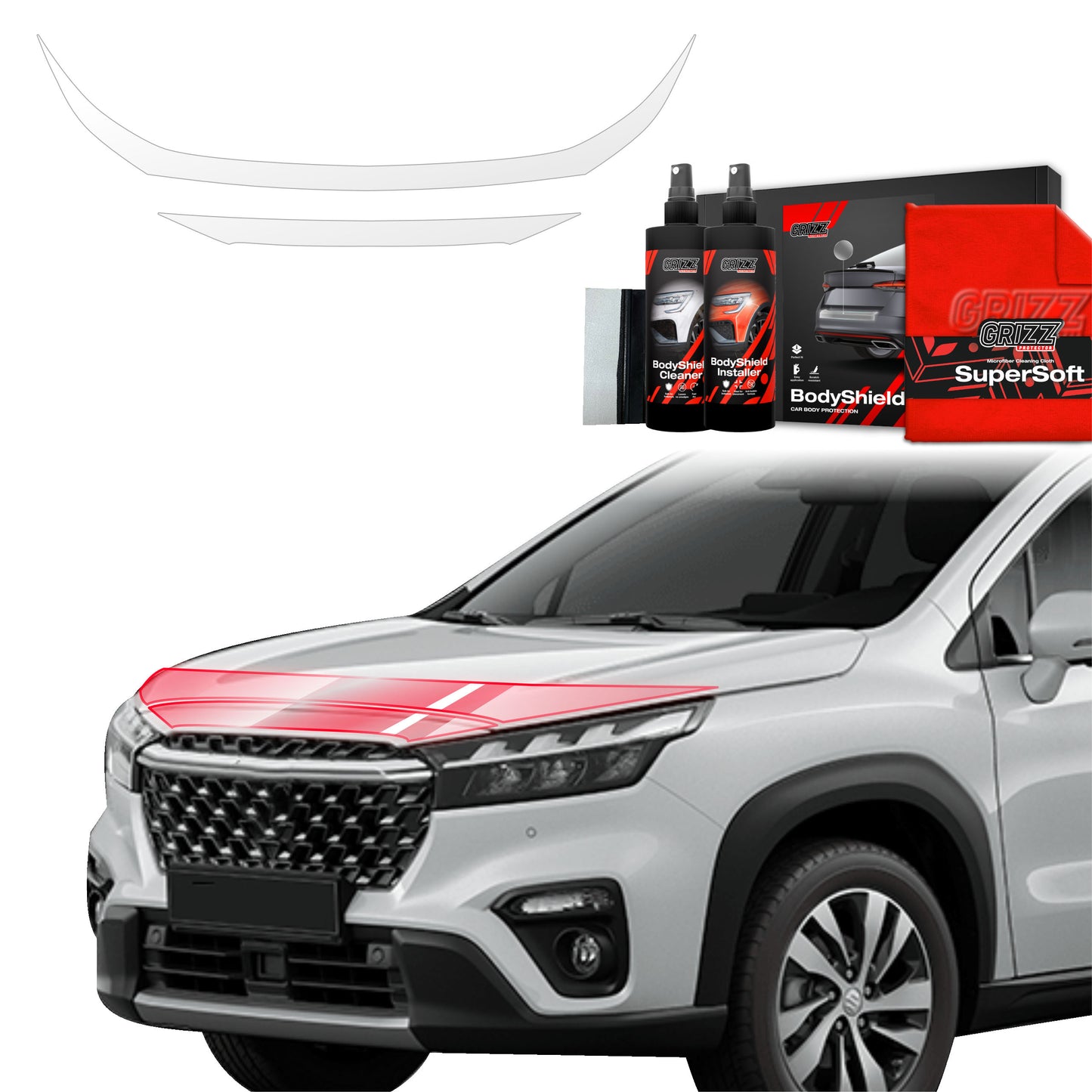 2in1 Protective film for hood for Suzuki S-Cross (2021-2025)