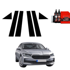 6in1 Juoda plėvelė statramsčiams Skoda Superb 4 Liftback (2024-2025)