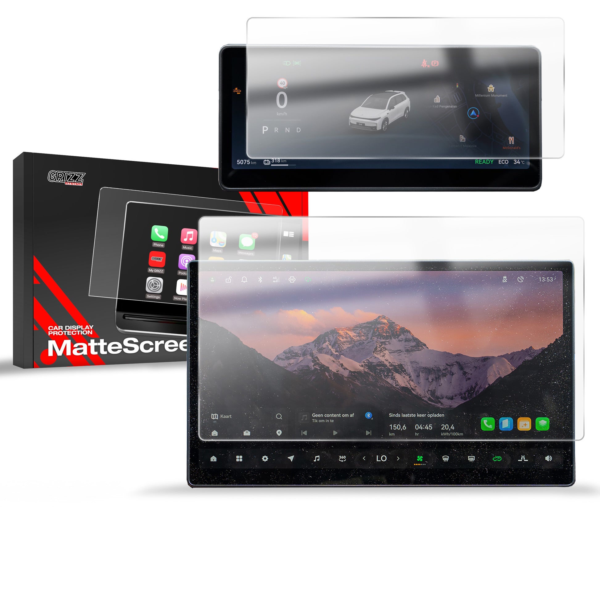 Anti-fingerprint screen protector for Leapmotor C10 14.6" (2025) Matte Grizz 2in1