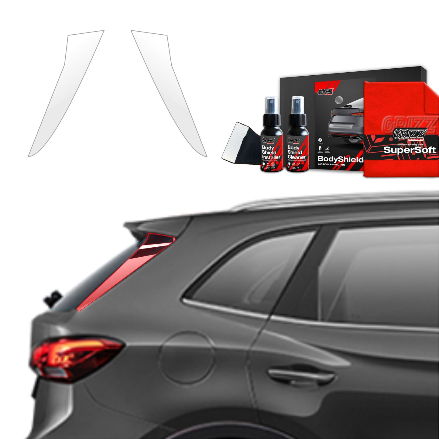 2in1 Protective film for pillars for MG ZS Hybrid+ (2024-2025)