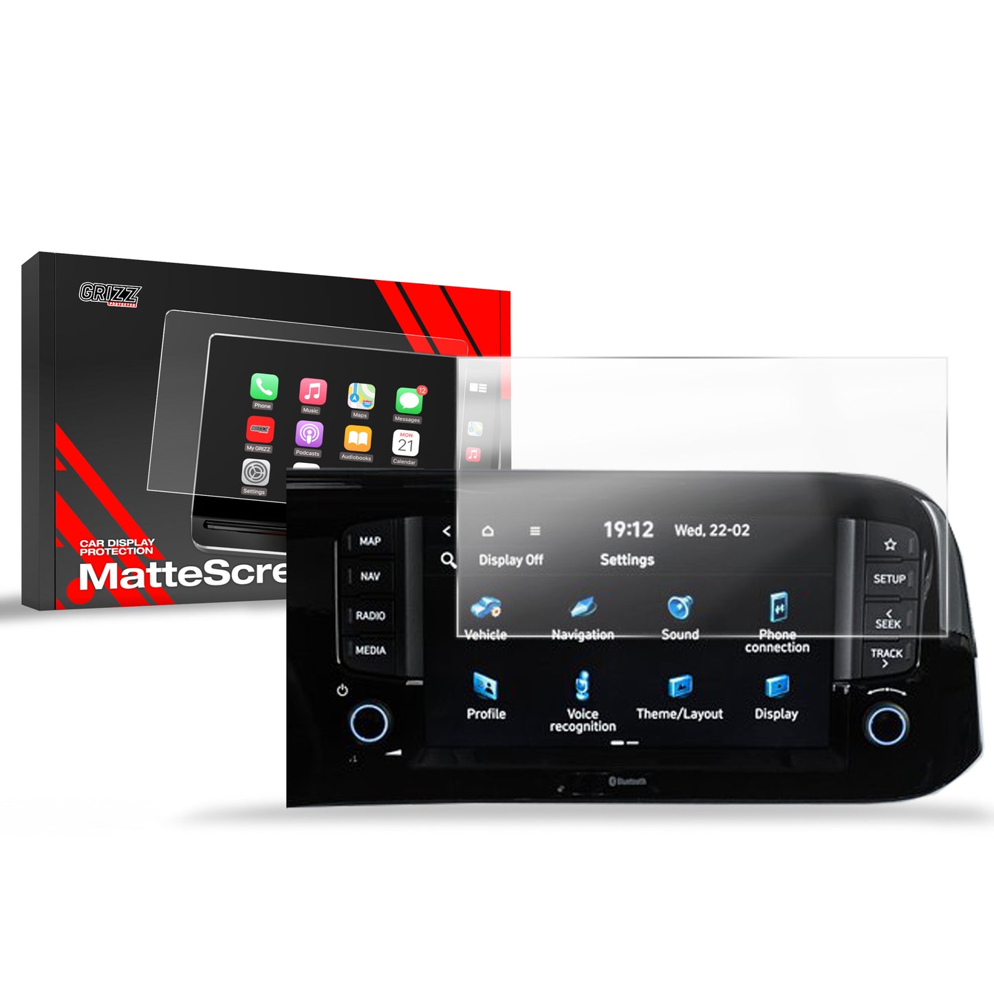 Anti-fingerprint screen film Hyundai i10 8" (2024-2025) Matte Grizz