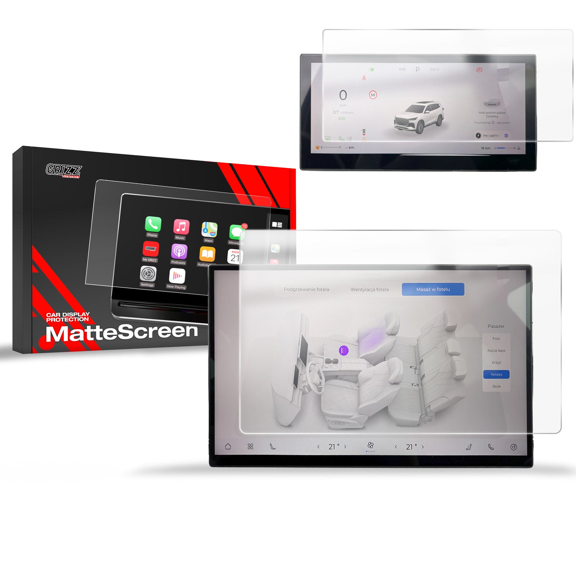 2in1 Anti-fingerprint screen film Chery Tiggo 8 15.6" (2025) Matte Grizz