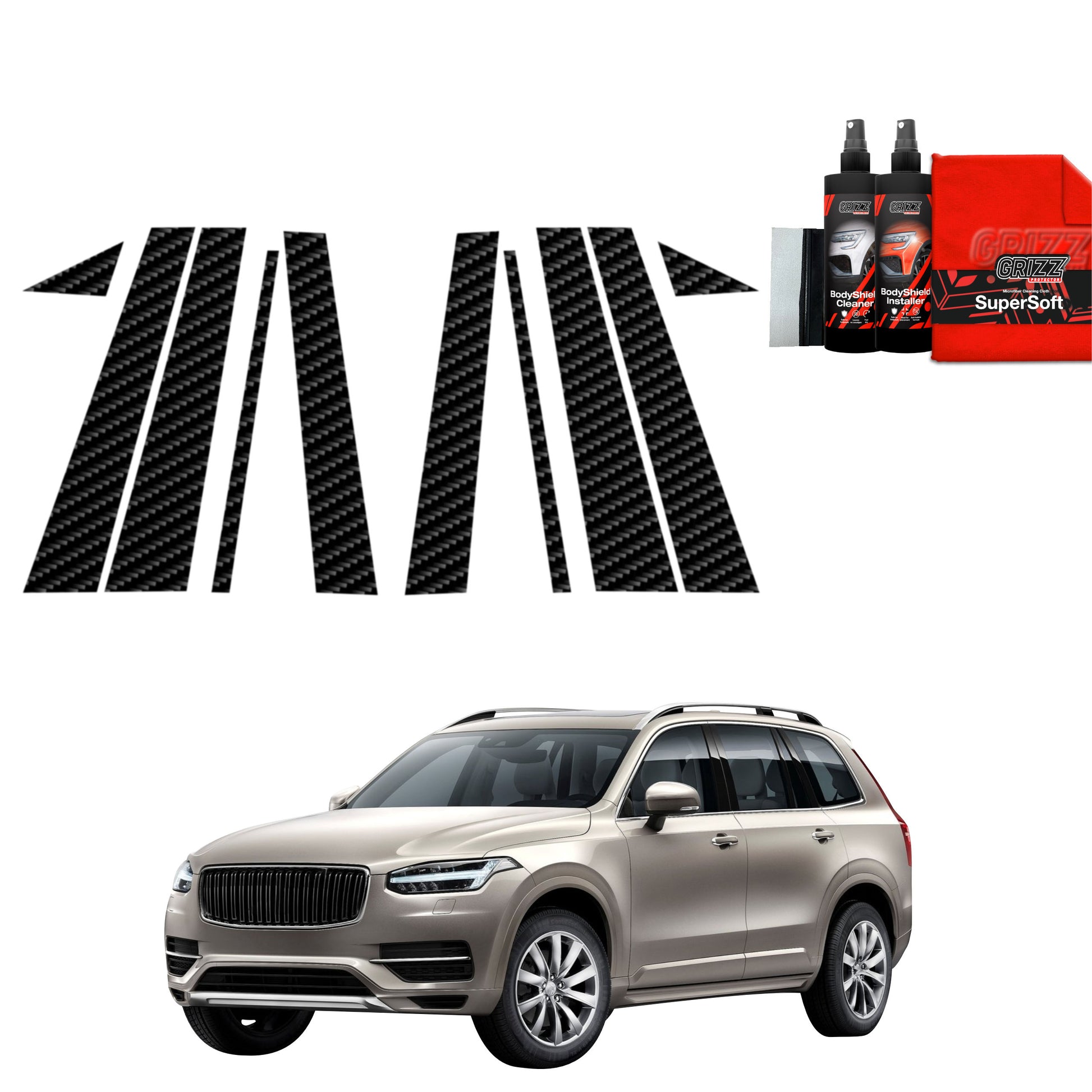 10in1 Anglies pluošto plėvelė statramsčiams Volvo XC90 (2015-2020)