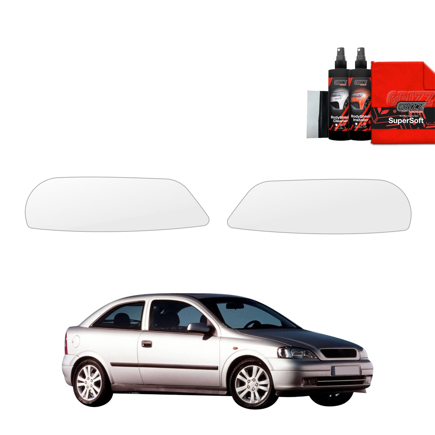 2in1 Protective film for lights for Opel Astra G Hatchback 3D (1998-2009)