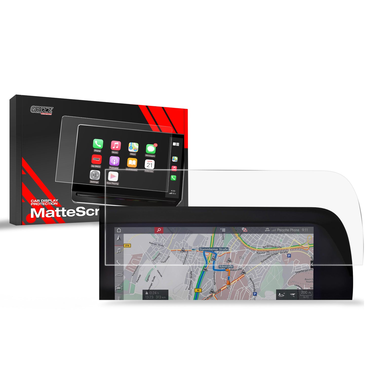 Anti-fingerprint screen film Porsche 911 992 (2019-2025) Matte Grizz