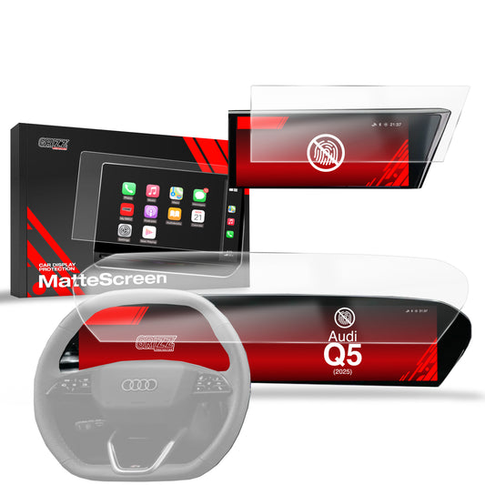 2in1 Anti-fingerprint screen film Audi Q5 14,5" (2025) Matte Grizz