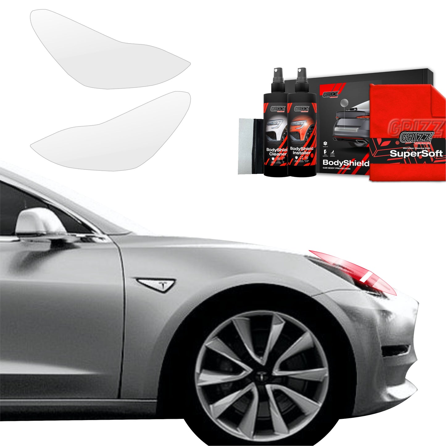 2in1 Protective film for lights for Tesla Model 3 (2017-2020)