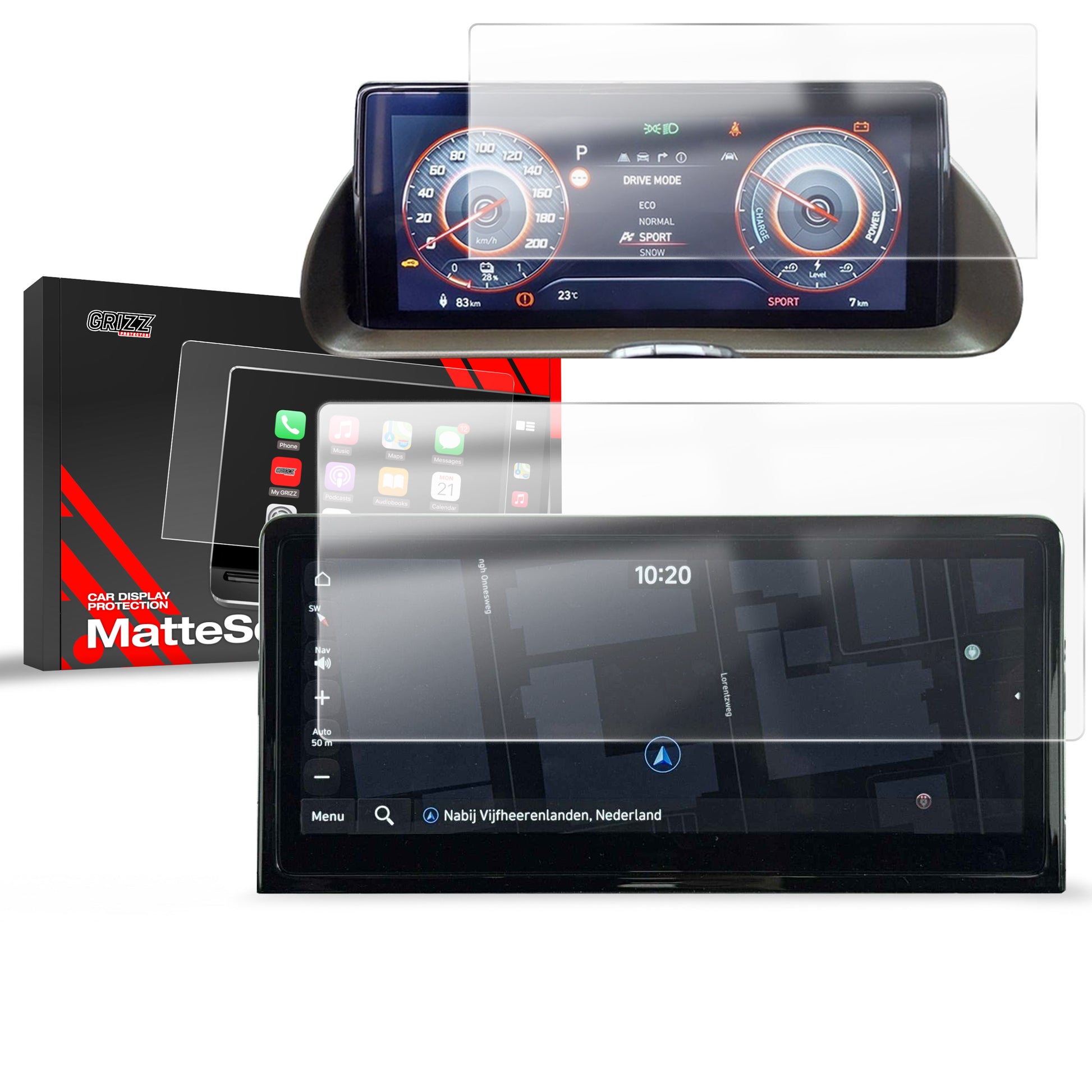 Anti-fingerprint screen protector Hyundai Inster 10.25" (2025) Matte Grizz 2in1
