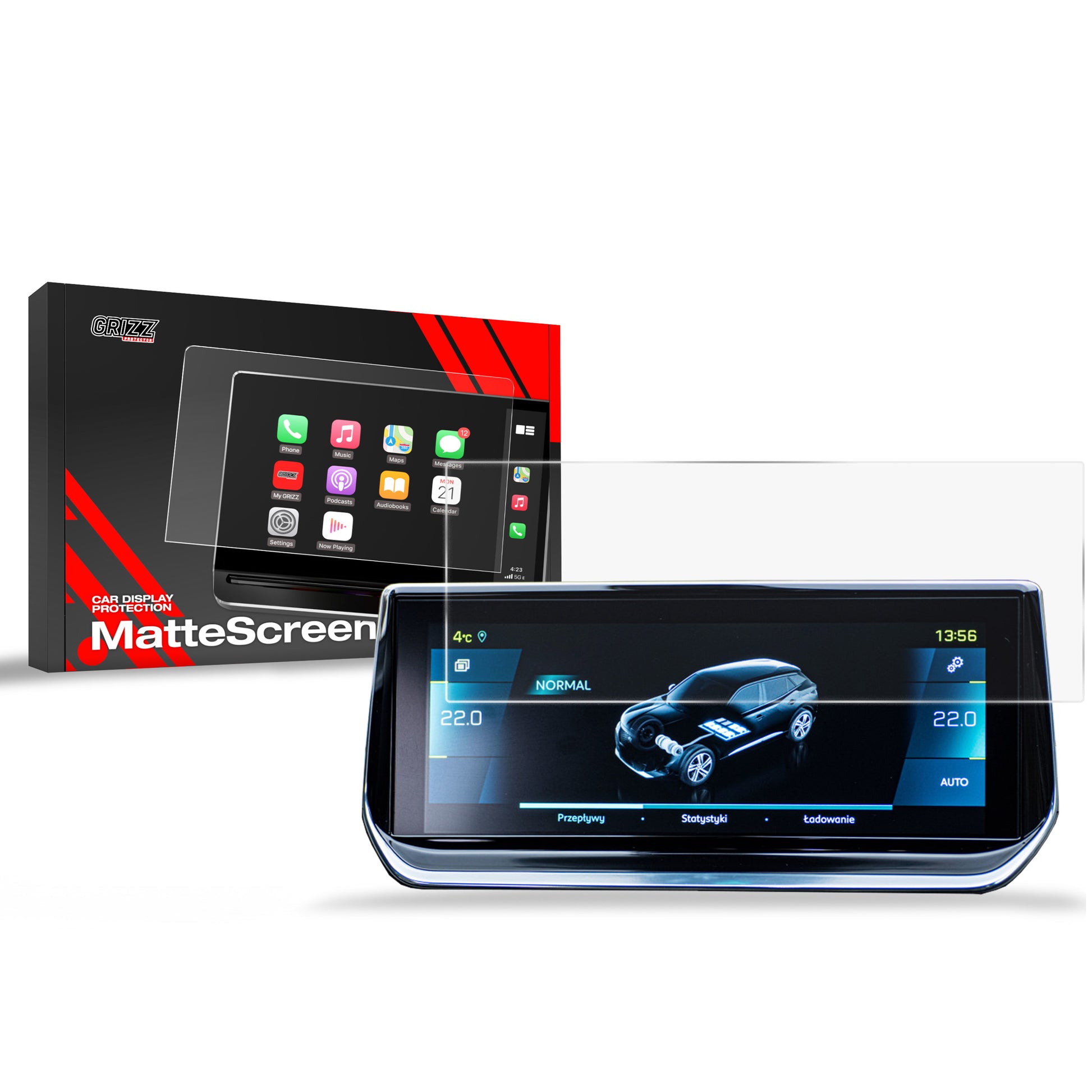 Anti-fingerprint screen protector Peugeot 2008 2 10.25" (2019-2025) Matte Grizz