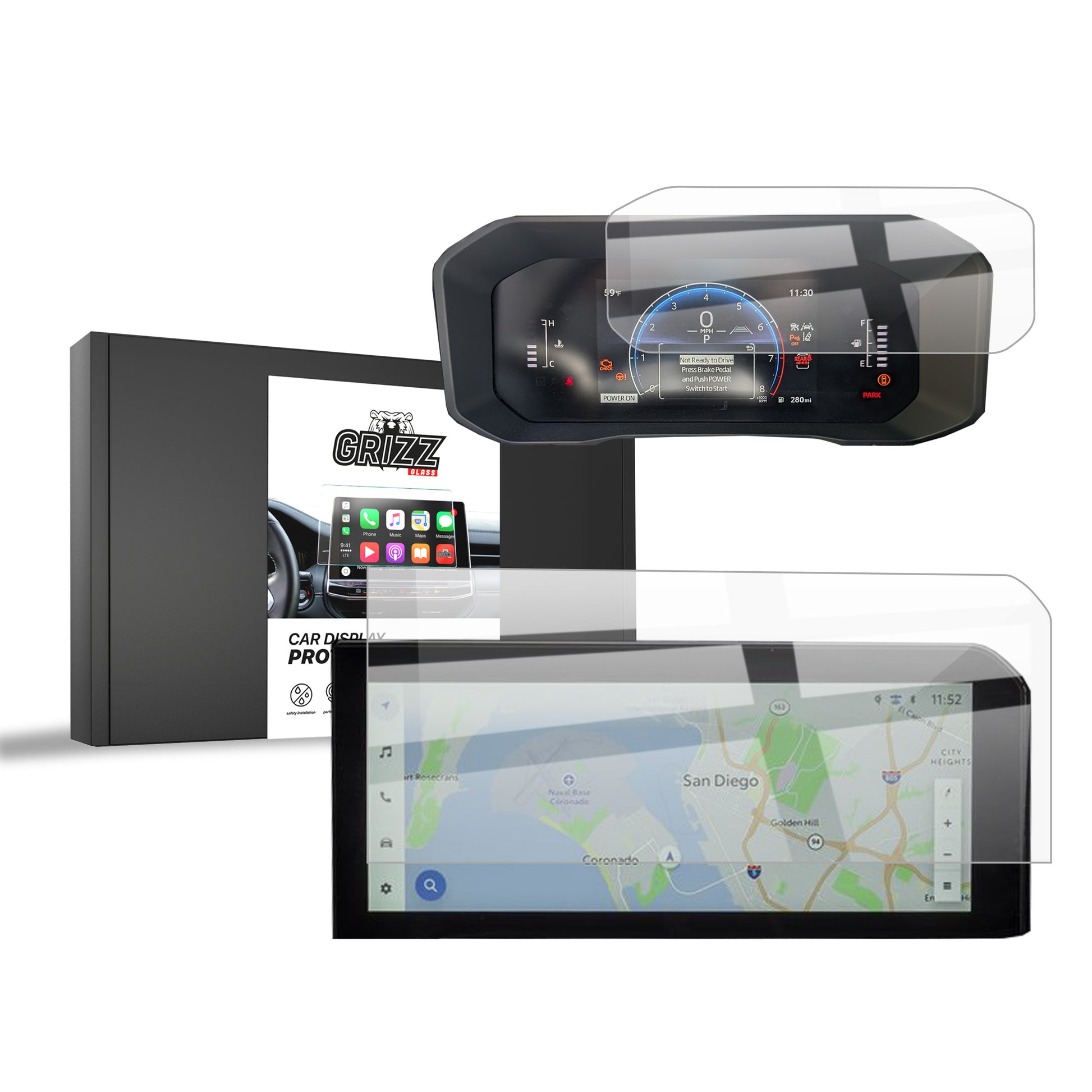 Ceramic screen film Toyota Land Cruiser 8 12,3" (2024-2025) Grizz 2in1