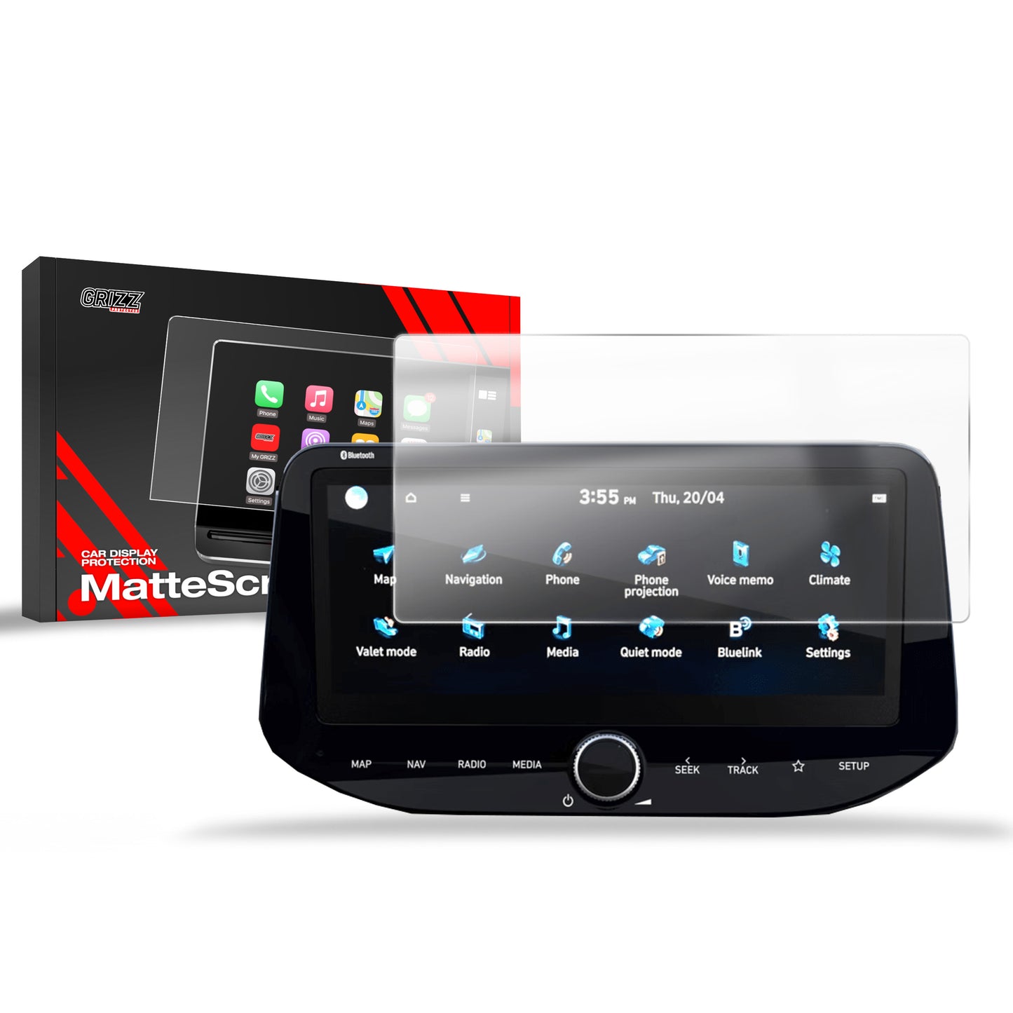 Anti-fingerprint screen film Hyundai Bayon 10,25" (2024-2025) Matte Grizz