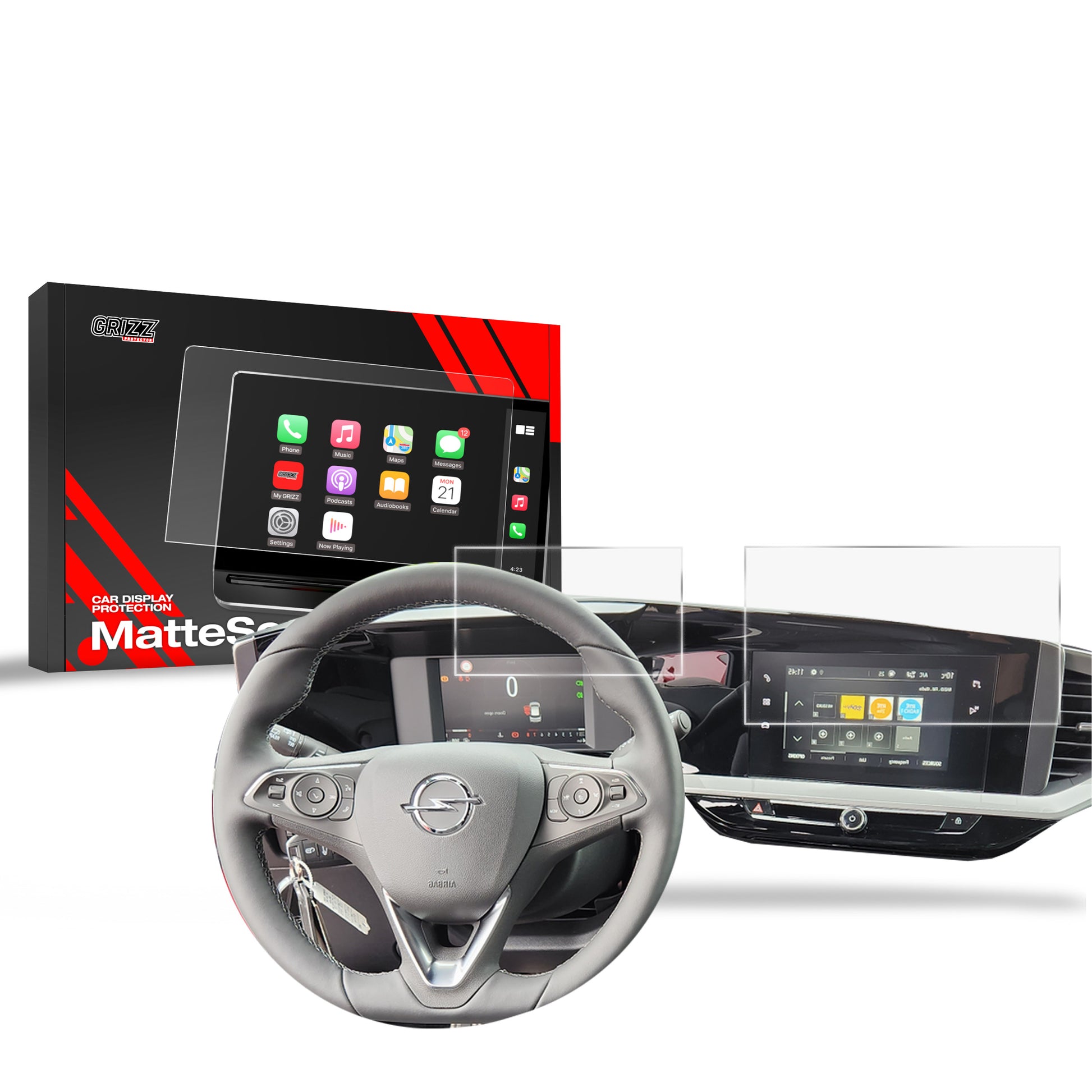 Ekrano plėvelė nuo pirštų atspaudų Opel Grandland 7" (2021-2024) Matine Grizz 2in1