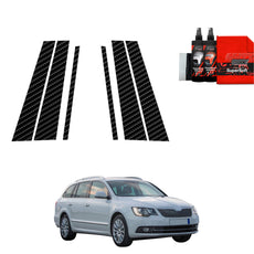 6in1 Carbon fiber film for pillars Skoda Superb 2 Kombi Facelifting (2013-2015)
