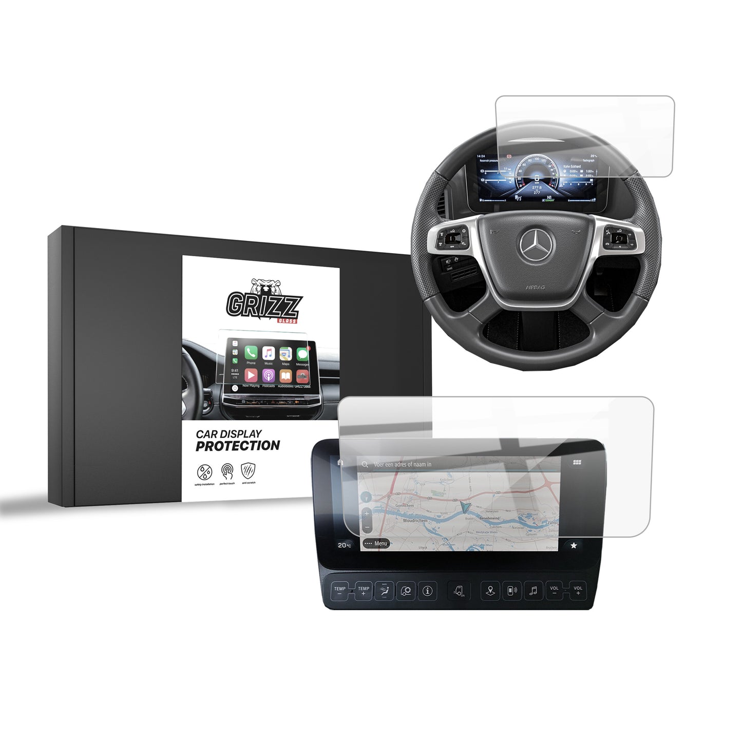 Ceramic screen film Mercedes Arocs (2018-2024) Grizz 2in1