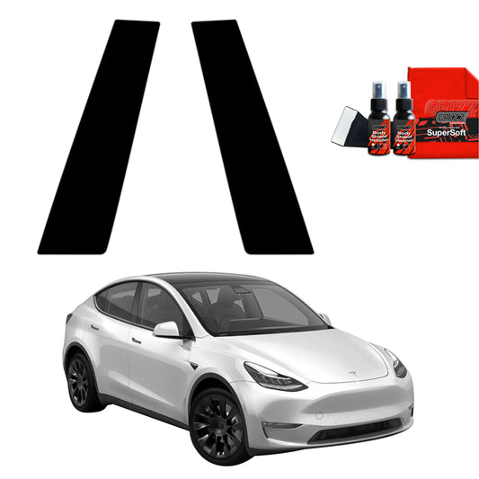 2in1 Juoda plėvelė statramsčiams Tesla Model Y (2020-2024)