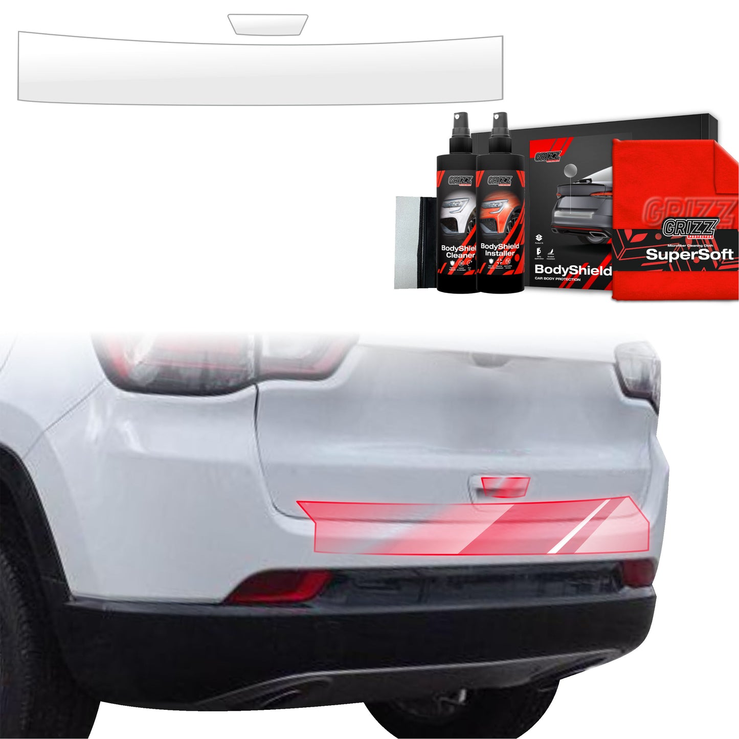 2in1 Protective film for the trunk sill and handle for Jeep Compass (2020-2024)