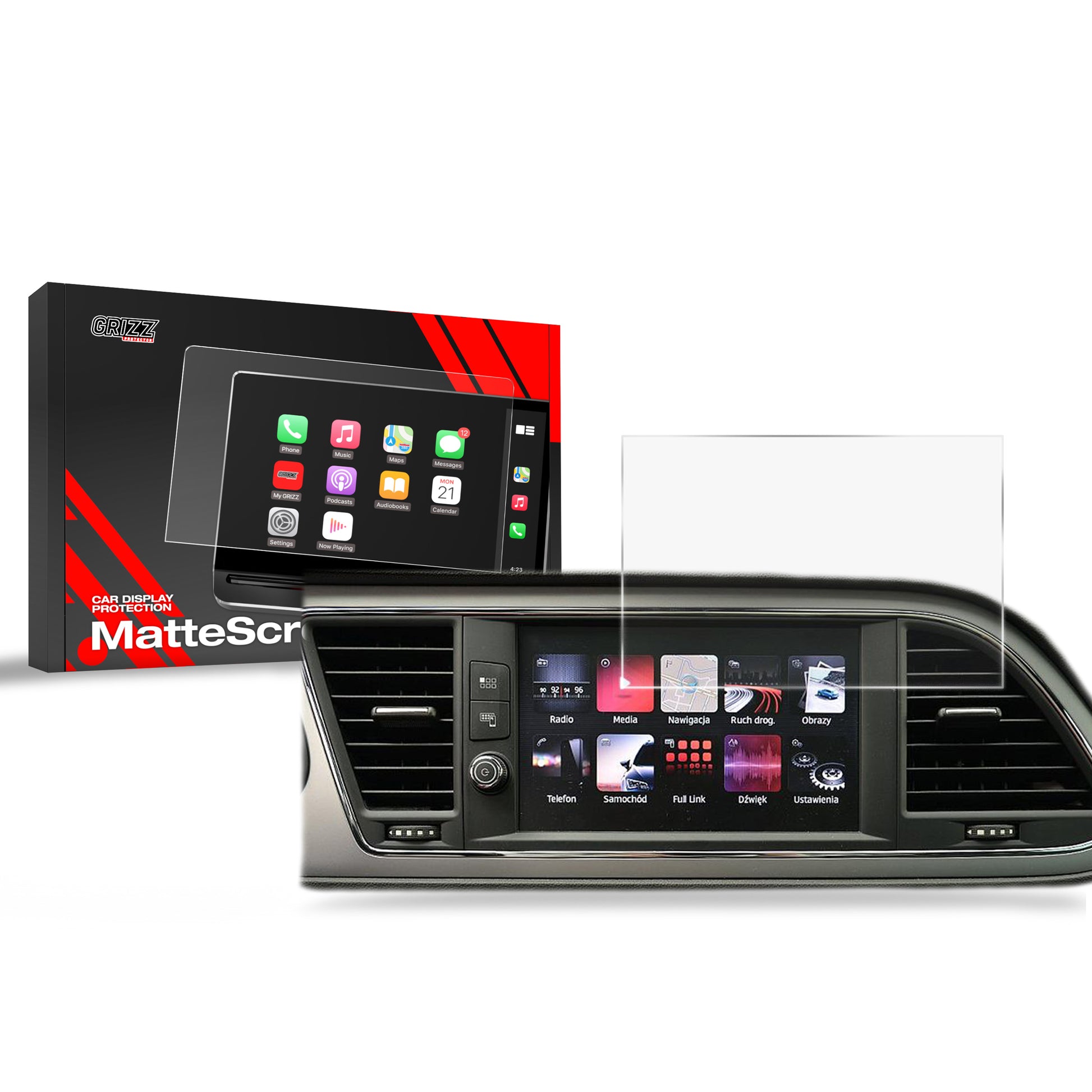 Ekrano plėvelė nuo pirštų atspaudų Seat Leon 3 8" (2017-2020) Matine Grizz