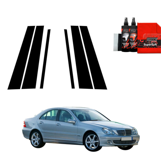 6in1 Black film for pillars Mercedes Benz C Class W203 Sedan (2000-2007)