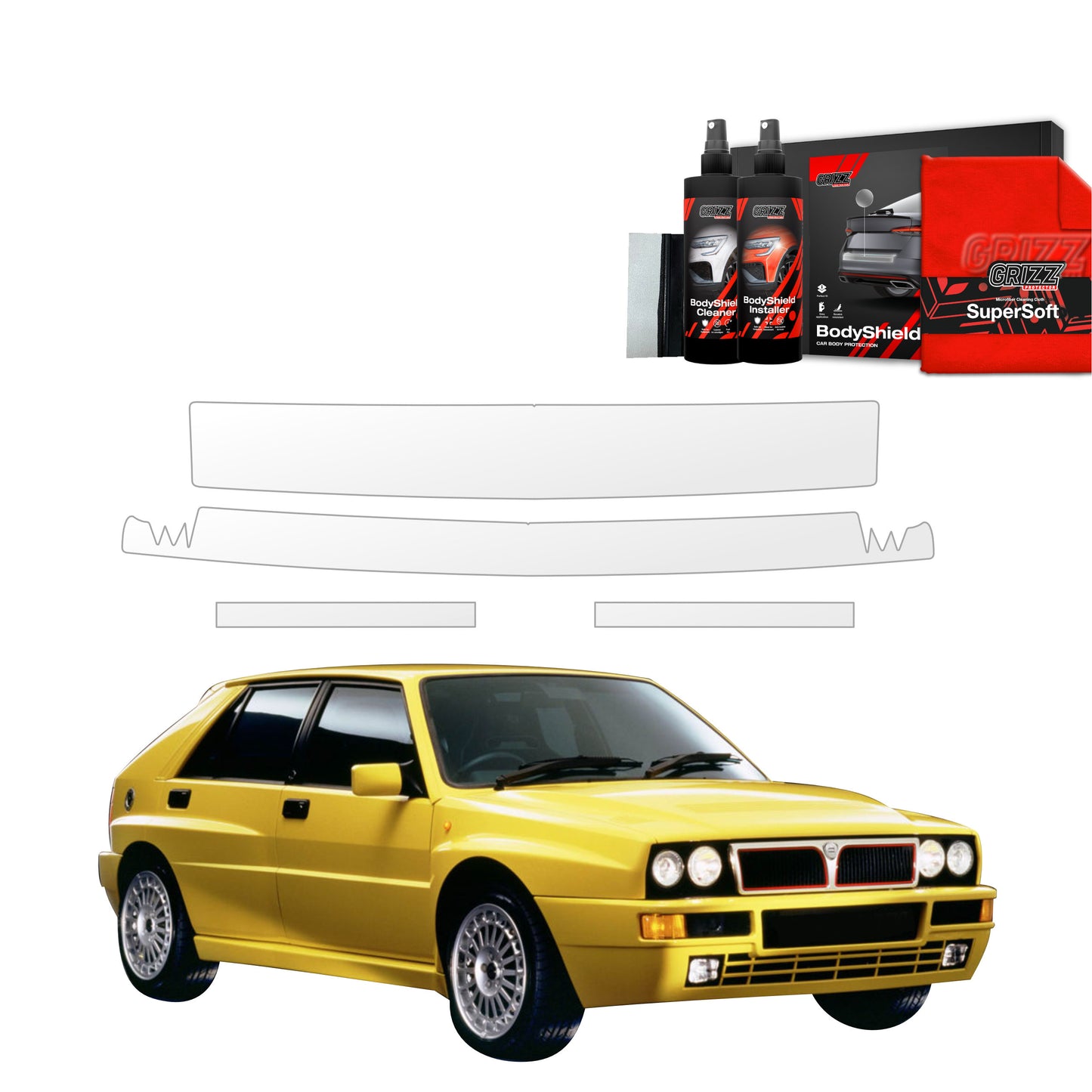 4in1 Protective film for hood for Lancia Delta Integrale (1992-1994)