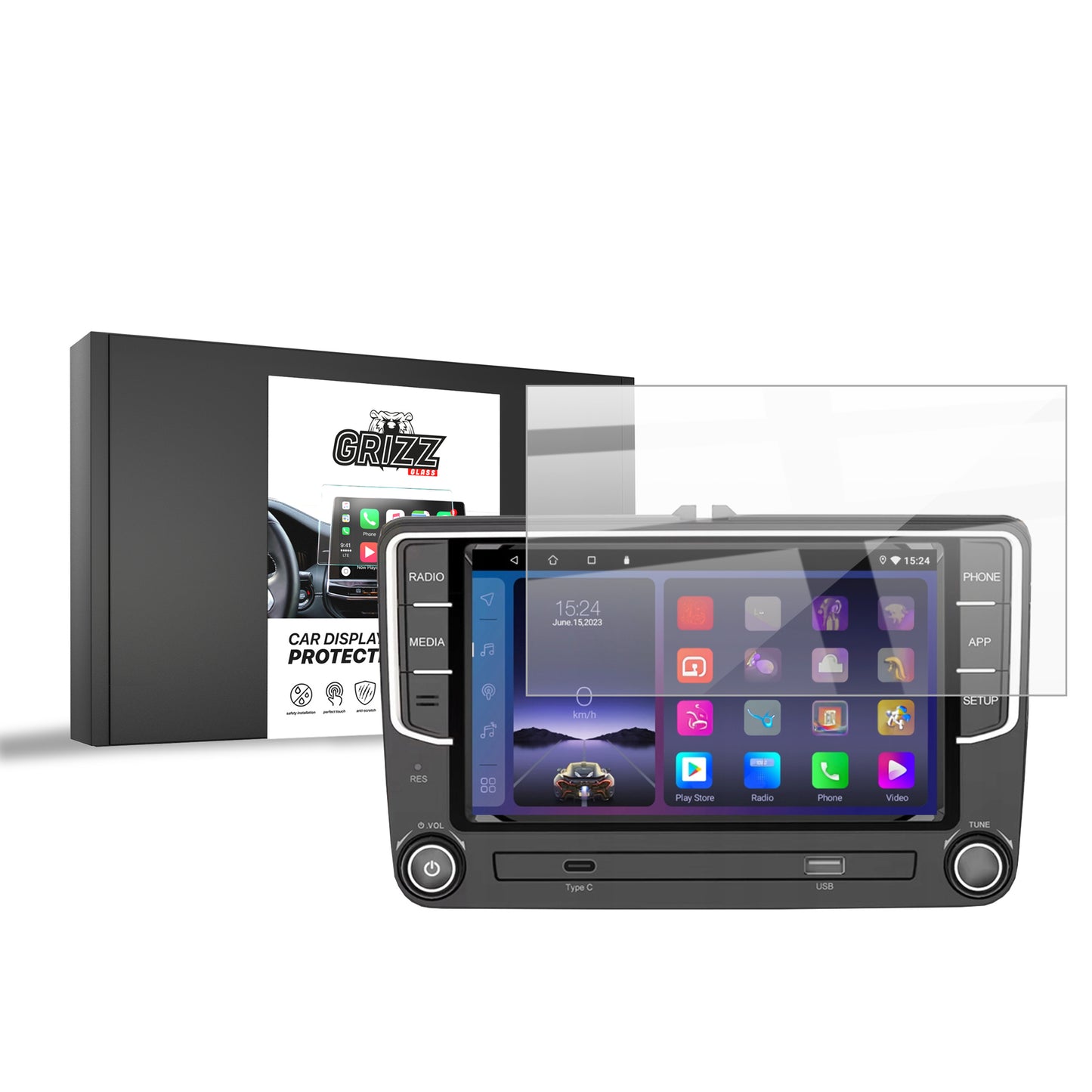 Ceramic screen film Android Radio 2DIN 7" Volkswagen VW Skoda Seat Grizz