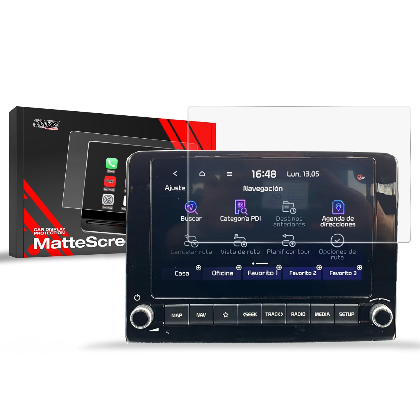 Anti-fingerprint screen film Kia Stonic 8" (2024-2025) Matte Grizz