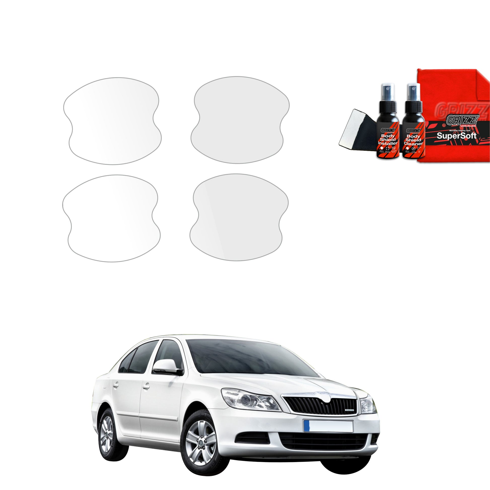 4in1 Protective film under door handles Skoda Octavia 2 Sedan Facelifting (2008-2013)