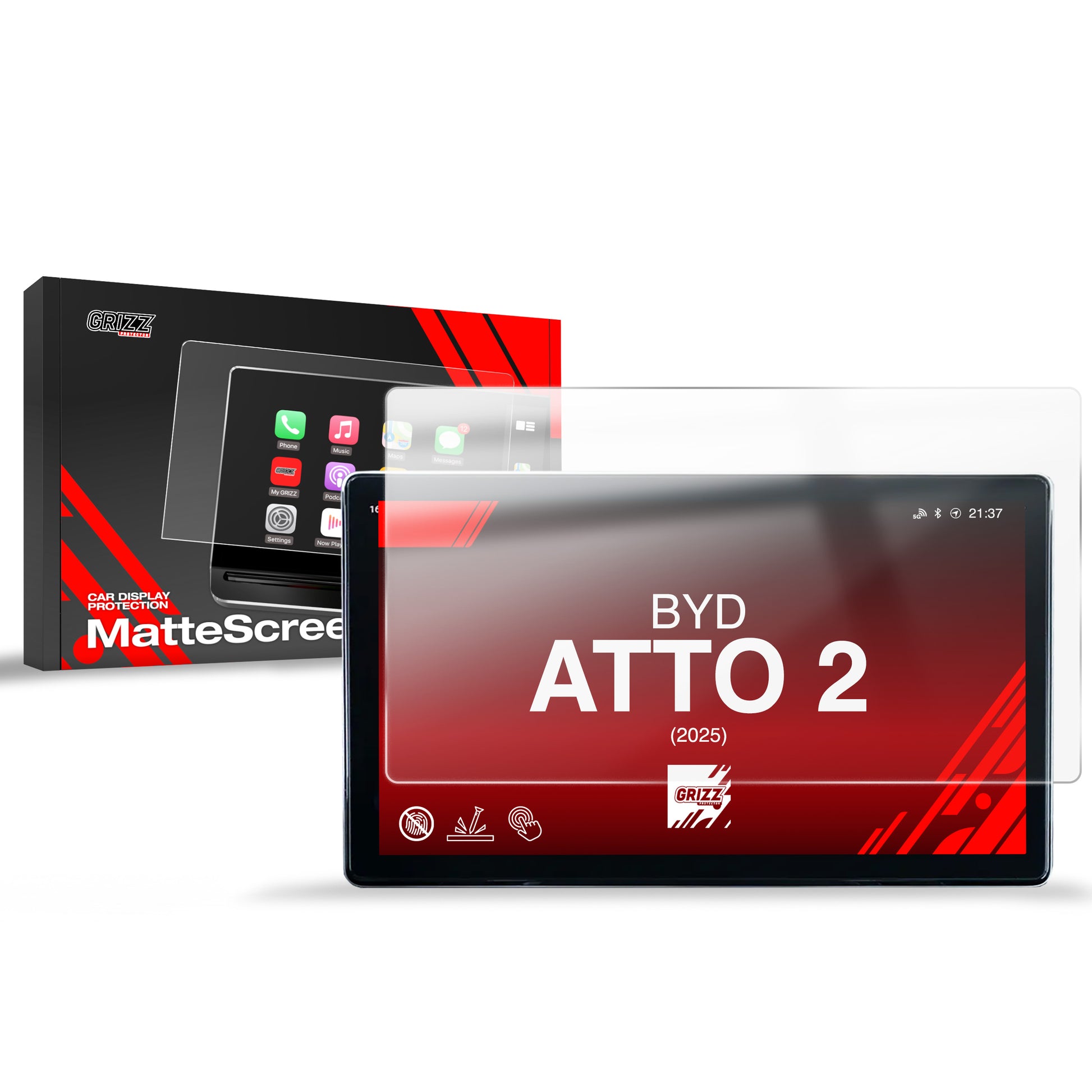 Anti-fingerprint screen protector BYD ATTO 2 12.8" (2025) Matte Grizz