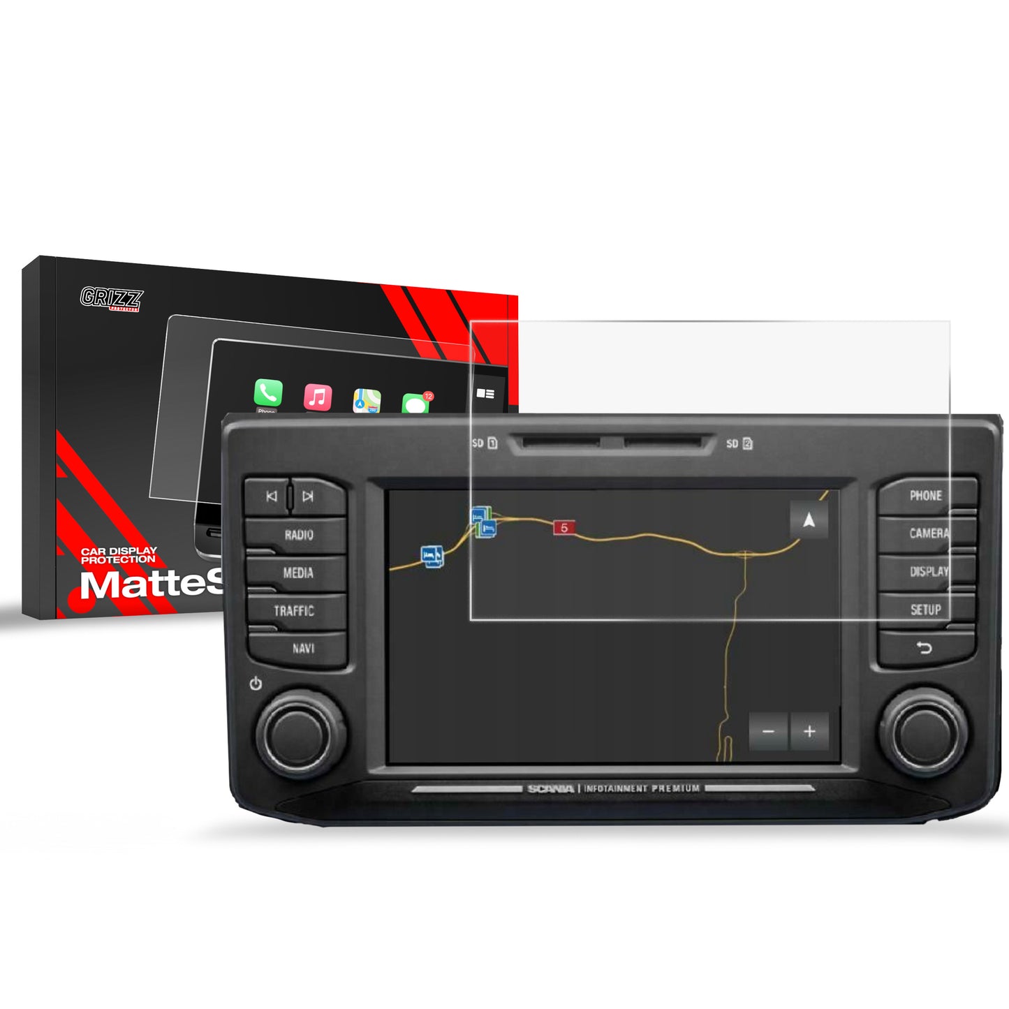 Anti-fingerprint screen film Scania XT 8" Matte Grizz