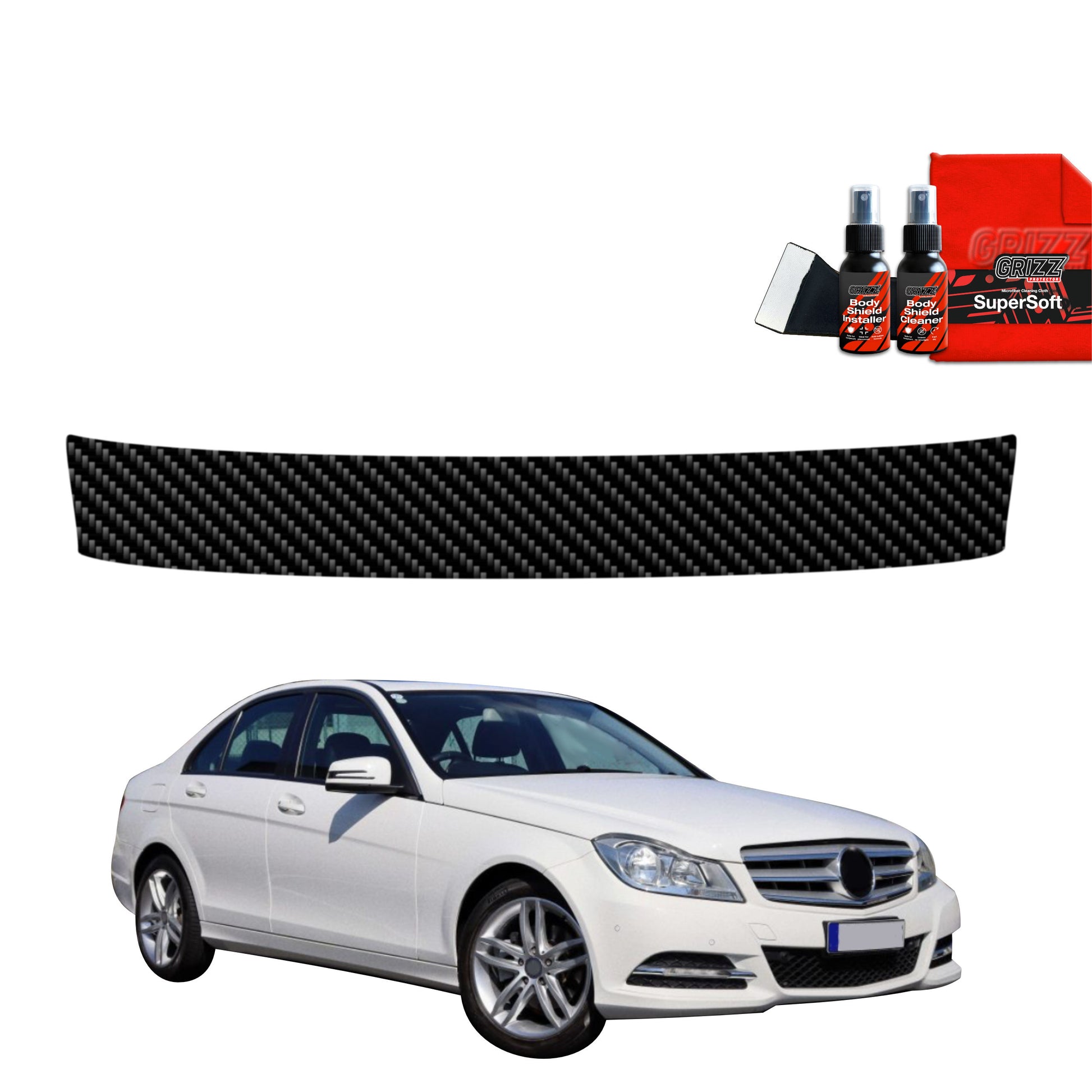 Carbon fiber film for the trunk sill Mercedes Benz C Class W204 Sedan Facelifting (2011-2014)