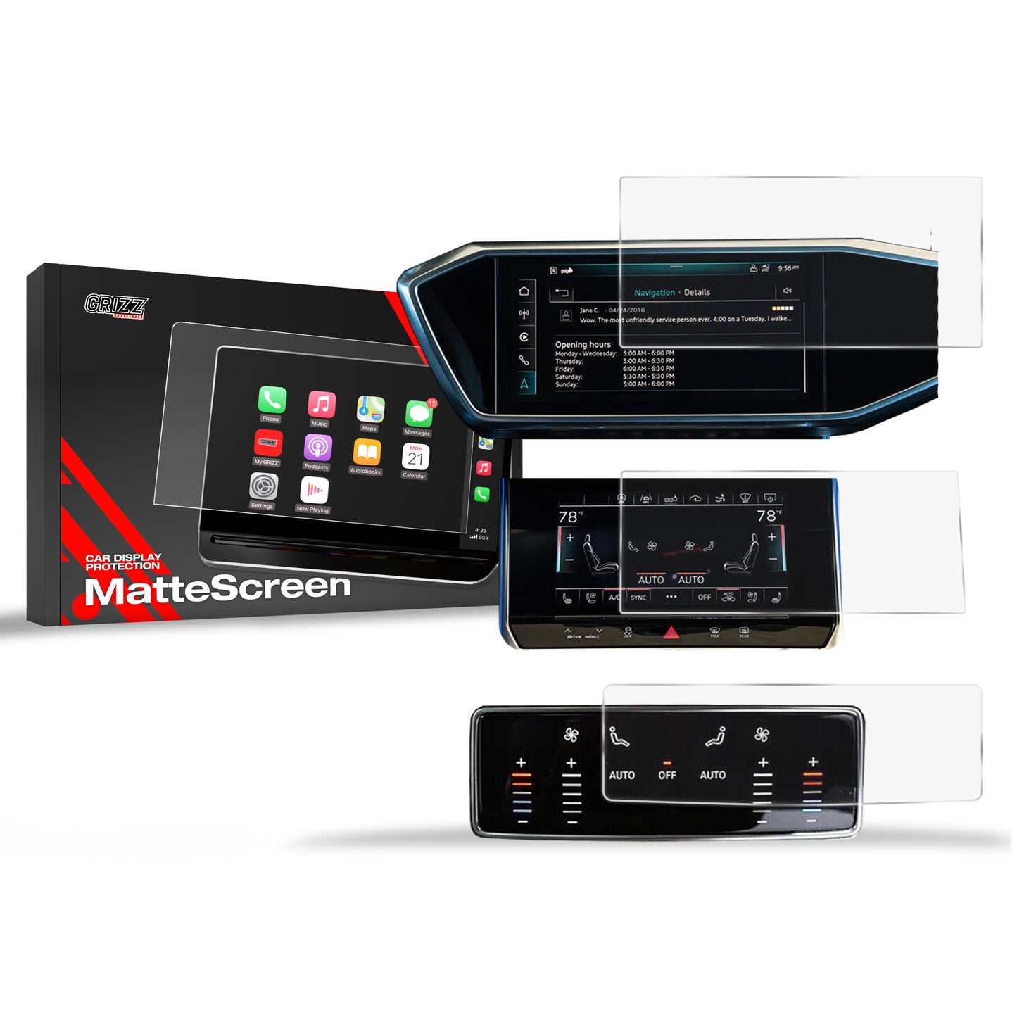 Anti-fingerprint screen film Audi A7 C8 (2018-2025) Matte Grizz 3in1