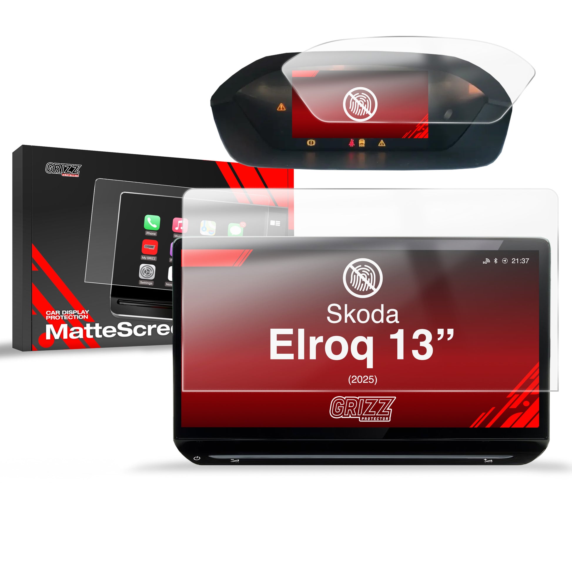 Anti-fingerprint screen protector for Skoda Elroq 13" (2025) Matte Grizz 2in1
