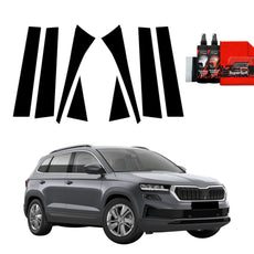 8in1 Juoda plėvelė statramsčiams Skoda Karoq (2022-2025)