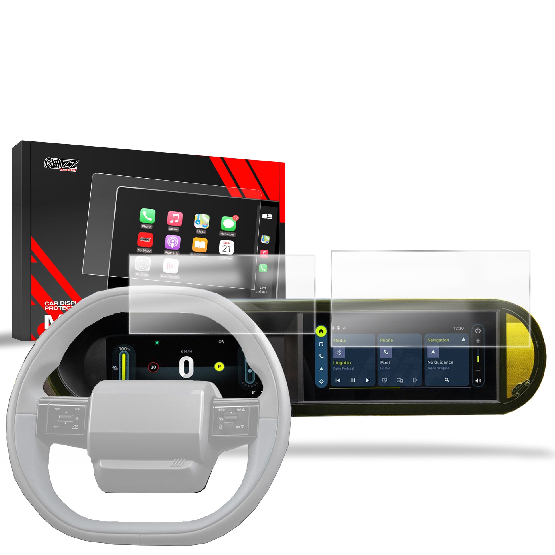 Anti-fingerprint screen protector Fiat Grande Panda 10.25" (2025) Matte Grizz 2in1