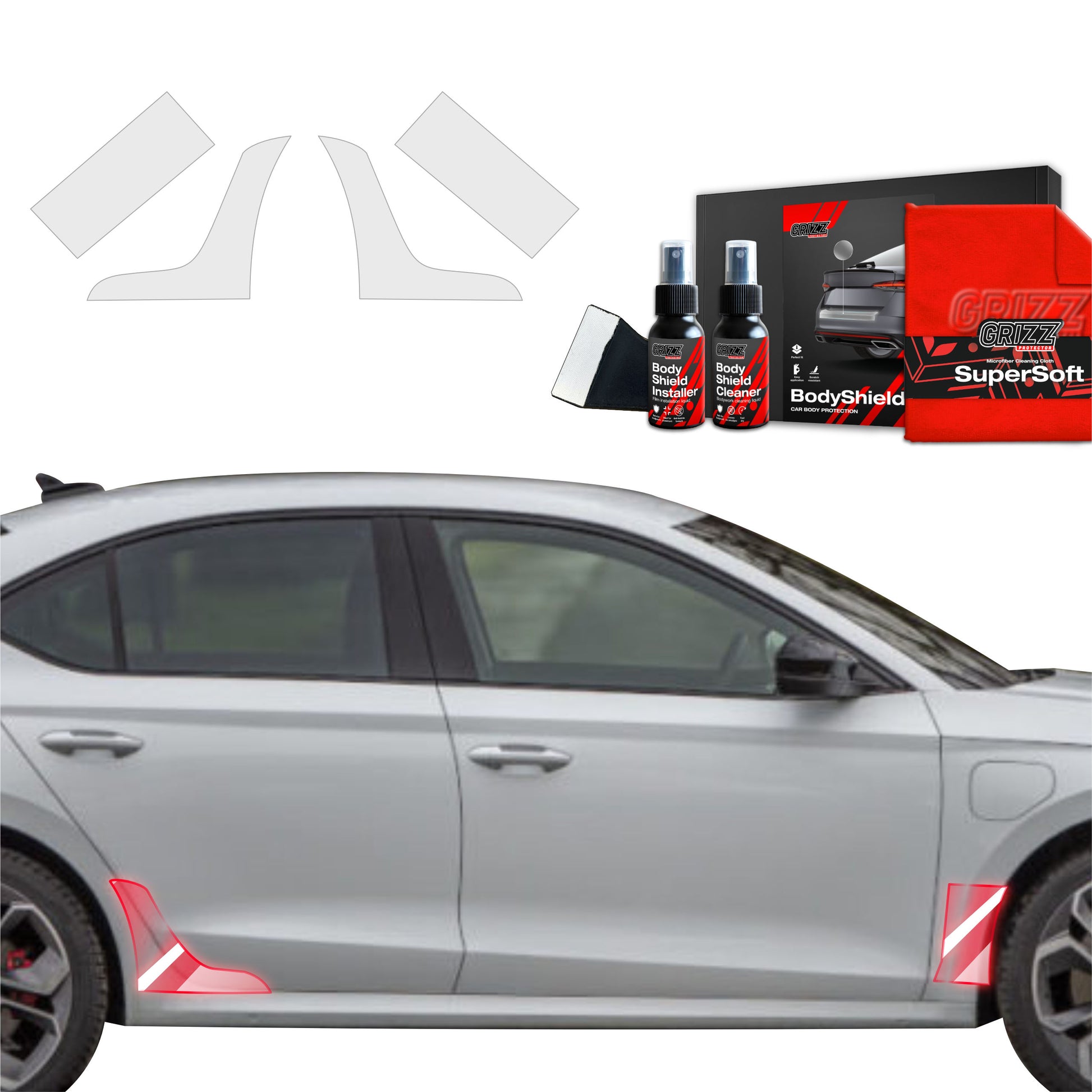 4in1 Apsauginė plėvelė ratų arkų apsaugai Skoda Octavia 4 Hatchback Facelifting (2024-2025)