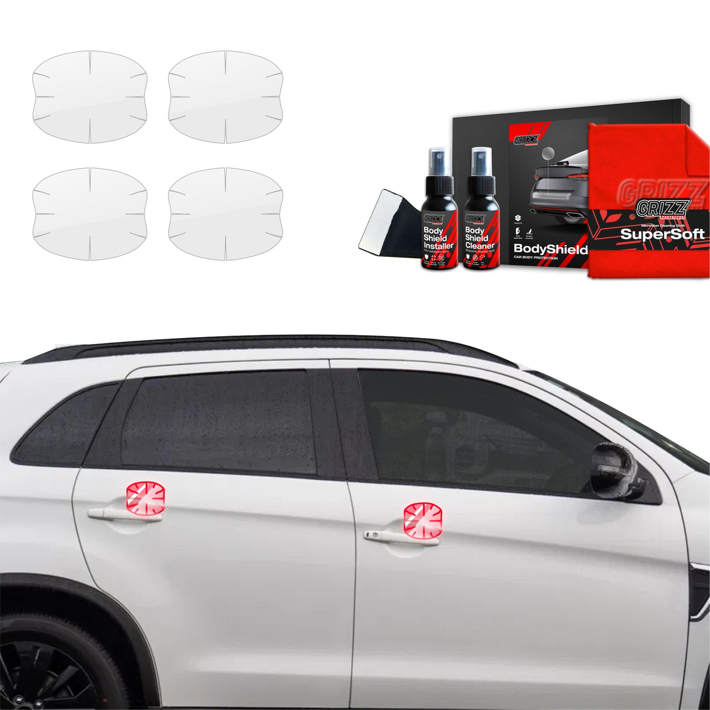4in1 Protective film under door handles for Mitsubishi ASX Facelift (2024-2025)