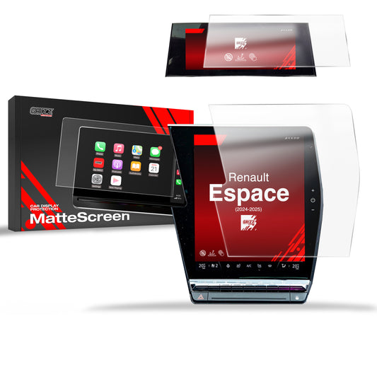 Anti-fingerprint screen film for Renault Espace 12" (2024-2025) Matte Grizz 2-in-1