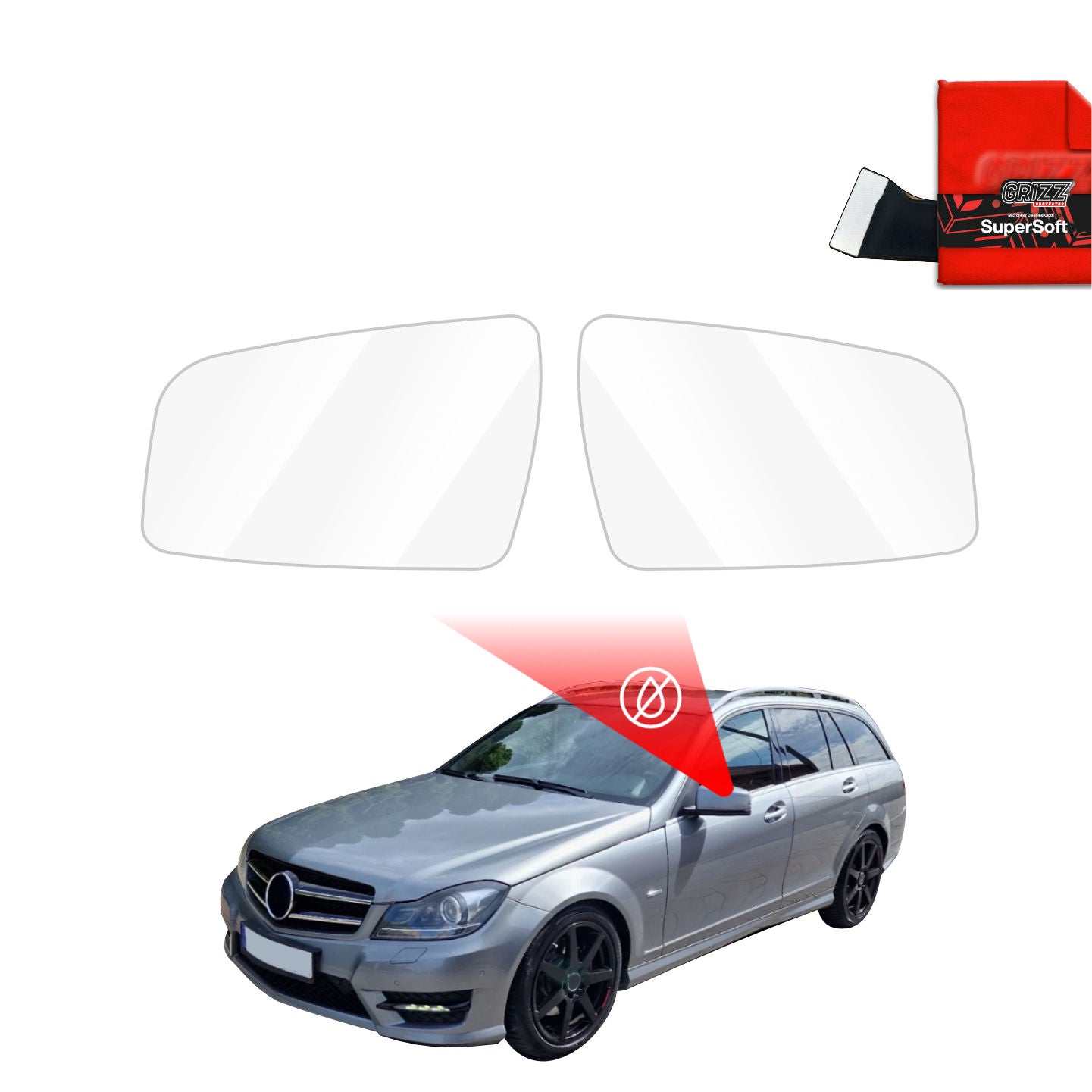 Rainproof mirror film Mercedes Benz C Class S204 Estate Facelifting (2011-2014)