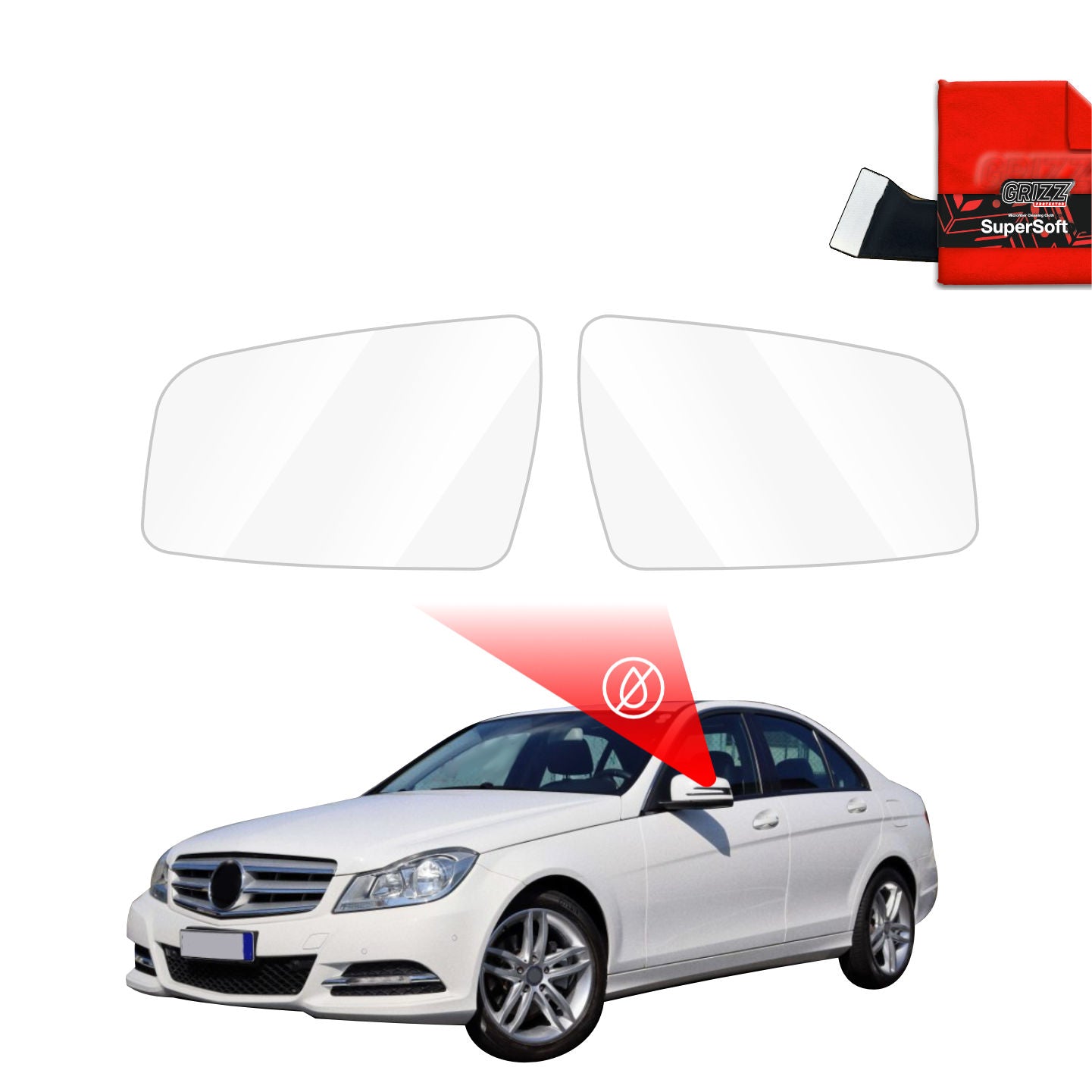 Rainproof mirror film Mercedes Benz C Class W204 Sedan Facelifting (2011-2014)