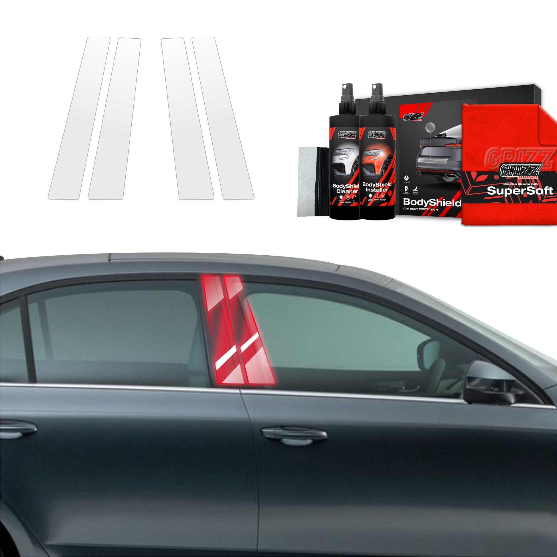 4in1 Protective film for pillars Skoda Octavia 3 (2017-2020)
