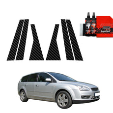 6in1 Carbon Fiber Film for Pillars Ford Focus Mk2 Estate (2004-2007)