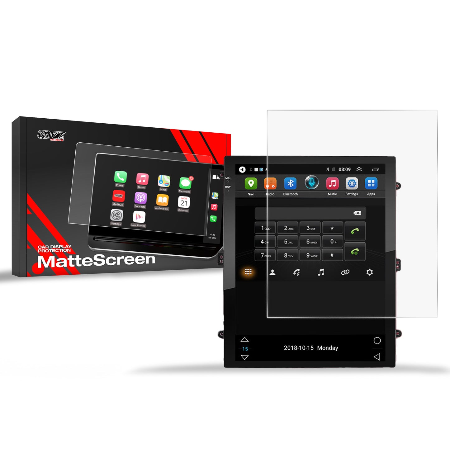 Anti-fingerprint screen film Junsun V1 Tesla Style 9,7" Matte Grizz