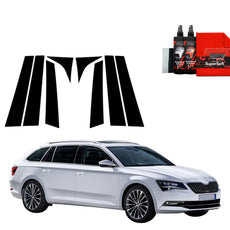 8in1 Juoda plėvelė statramsčiams Skoda Superb 3 Combi (2015-2019)