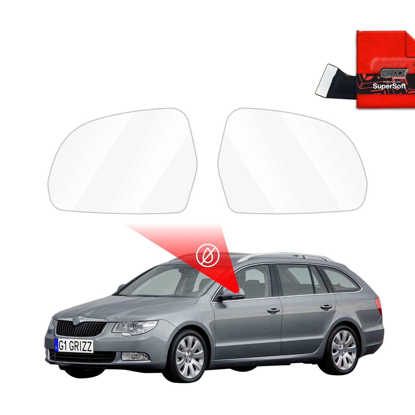 Atspari lietui plėvelė veidrodėliams Skoda Superb 2 (2008-2015)